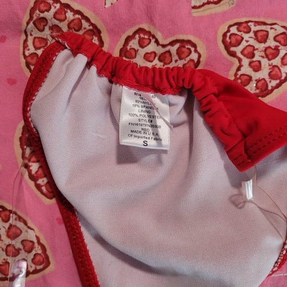 Fashion Nova Red Bikini Clear Strapped Two-Piece Women's Size S Small - Picture 3 of 7